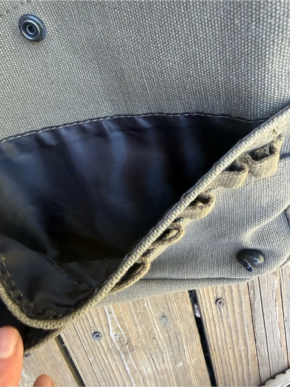 Olive Green Tactical Canvas Crossbody Bag - Men